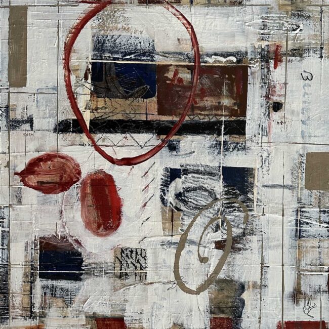 #1224 October 24x24 acrylic cradled wood panel, 2023